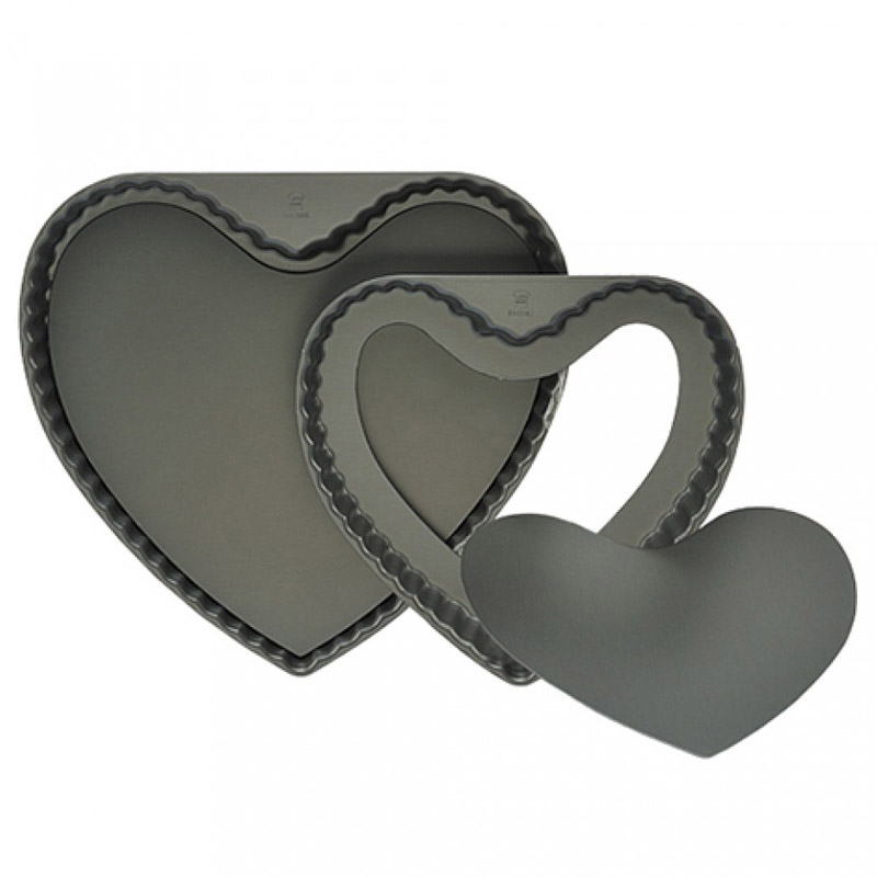 Molde tartaleta acanalado antiaherente Fondo removible (Corazón)