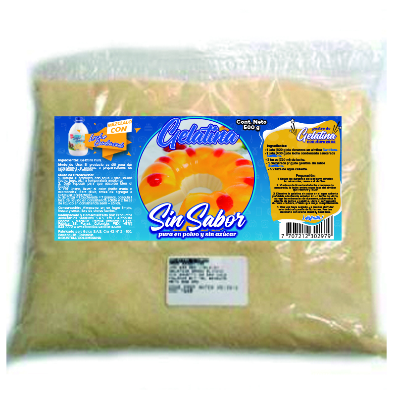Gelatina Sin Sabor 1000g